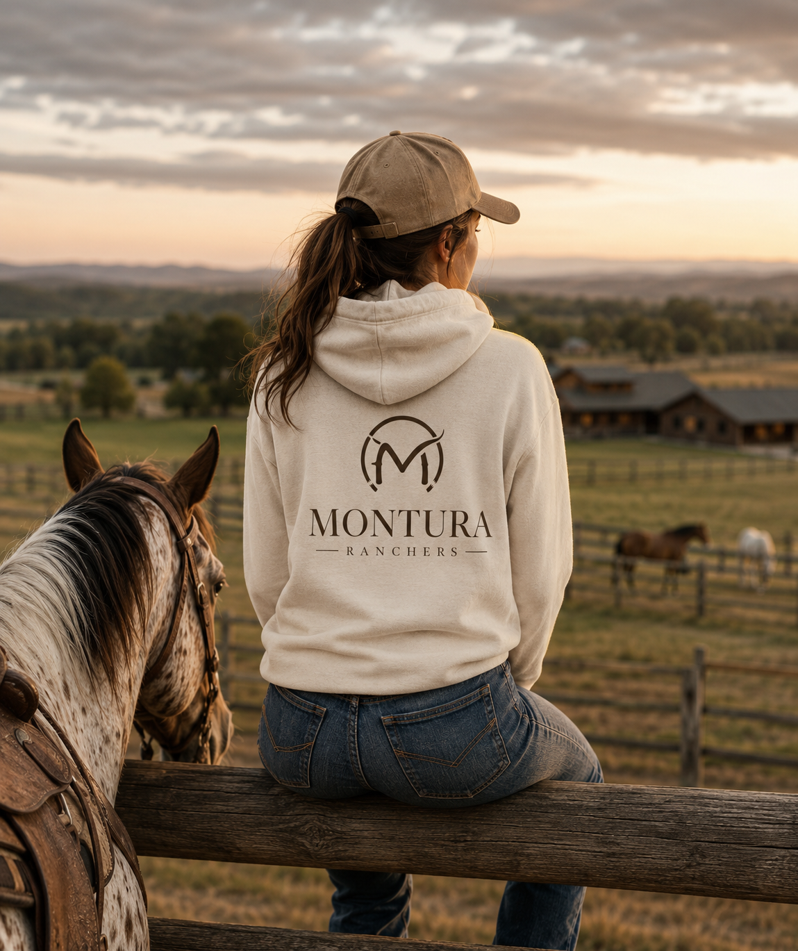 Hoodie back — Montura Ranchers logo